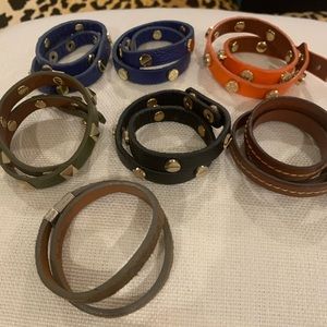 Lot of 7 leather wrap bracelets